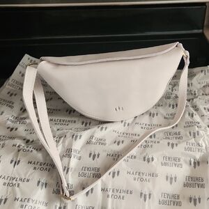 Portland Leather Koala Sling White Suede Shoulder Bag